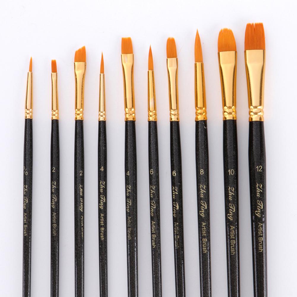 10Pcs Watercolor Water Paint Brush Calligraphy Drawing Pen School Art Supplies Reusable manicure set