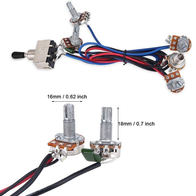 Electric Guitar Wiring Harness Kit, 2T2V 3 Way Tog... – Grandado