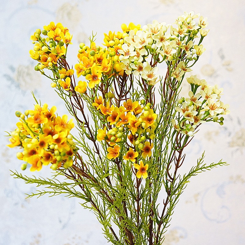 Luksus lang stilk australsk lamei blomst gren silke kunstige blomster til bryllupsfest falder dekoration flores kunstige