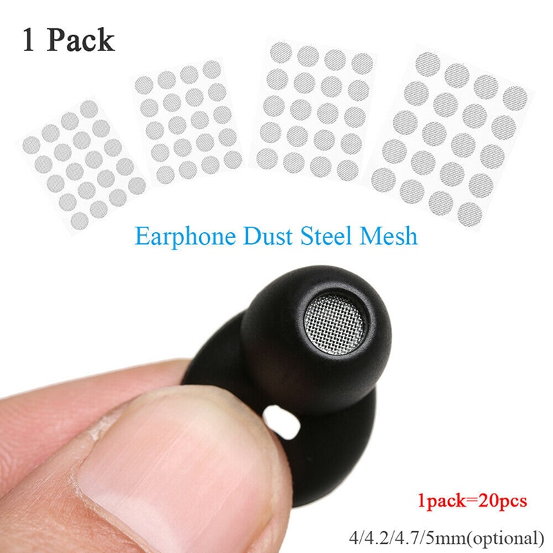 20 Stks/set 4Mm 4.2Mm 4.7Mm 5Mm In-Ear Hoofdtelefoon Onderdelen Zelf Hechten Stofdicht Netto stof Netwerk Shell Staal Mesh