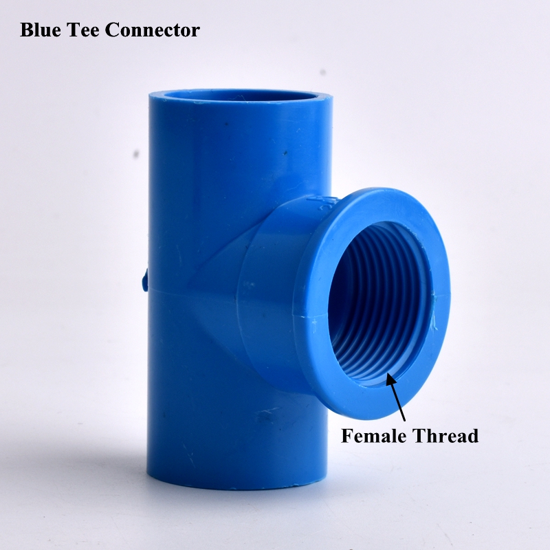 1/2 "3/4" 1 "Binnendraad Tot 20-32mm PVC Elleboog Pijp Connector Eindkap, aquarium Aquarium Tuin Watering Tee Buis Gezamenlijke Fittings: Blauw / 1/4''