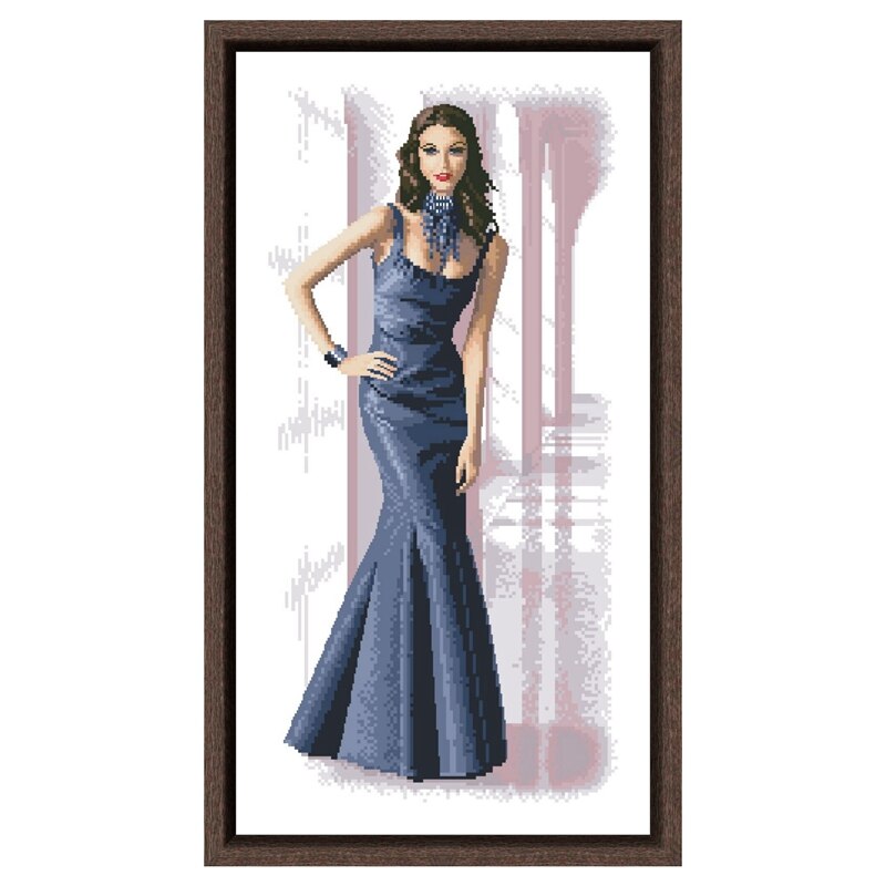 Isabella punto croce kit donna grigio vestito 18ct 14ct 11ct tessuto bianco filo di cotone da ricamo FAI DA TE cucito a mano