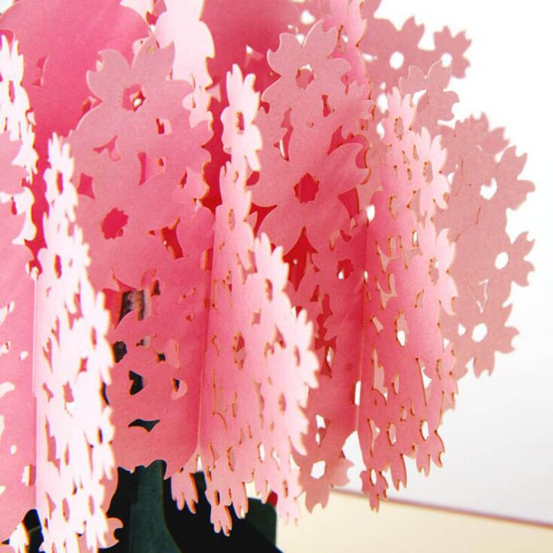 3D Wenskaart Papier Sculptuur Van Kersenbloesem Kids Kerst Decoratie Benodigdheden Uitnodigingskaart
