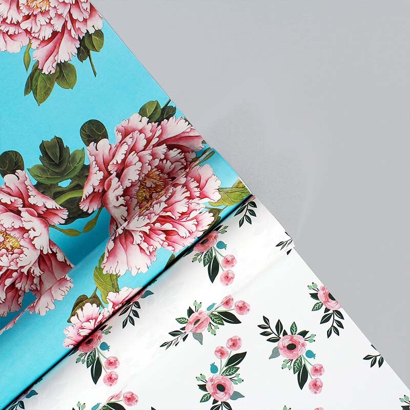 Blomster jul bryllup dekorasjon papir 50 * 70cm rose peon delikat blomsterdekorasjon innpakningspapir