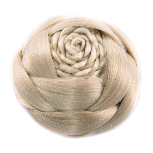 Gres włókno termoodporne kształt kwiatu czarne brązowe kobiety syntetyczne włosy bułeczki spinacz-w pleciony dama Chignons dla narzeczonych/impreza: 1003