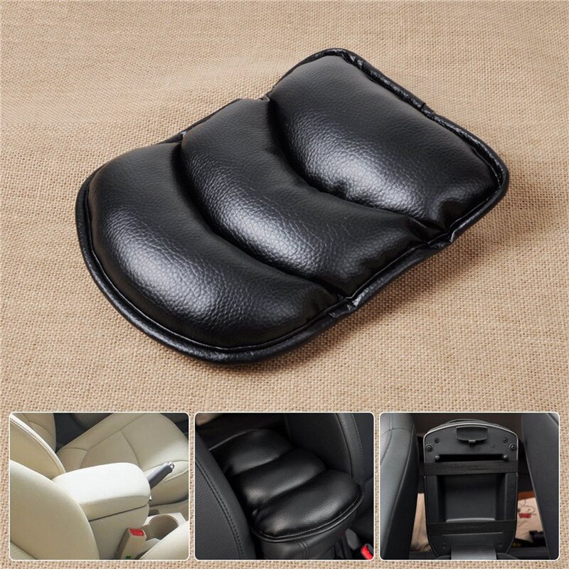Universele Auto Armsteun Kussen Pad Console PU Lederen Auto Seat Cover Auto Center Arm Rest Console Doos Beschermende Mat Zwart