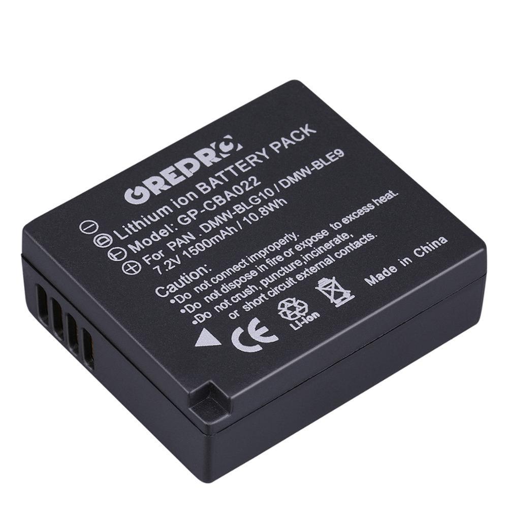 Batterie 1500mAh pour Panasonic LUMIX, pour modèles GF5, GF6, GX7, LX100, GX80, GX85, BLG10, BLG10E, BLG10PP: 1x Battery