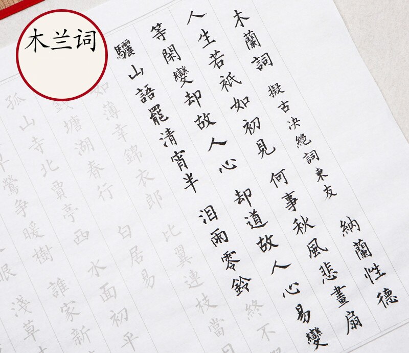Chinese Brush Calligraphy Practice Copybooks Chinese 60sheets Small Regular Script Heart Sutra Poem Copybooks for Beginner: J
