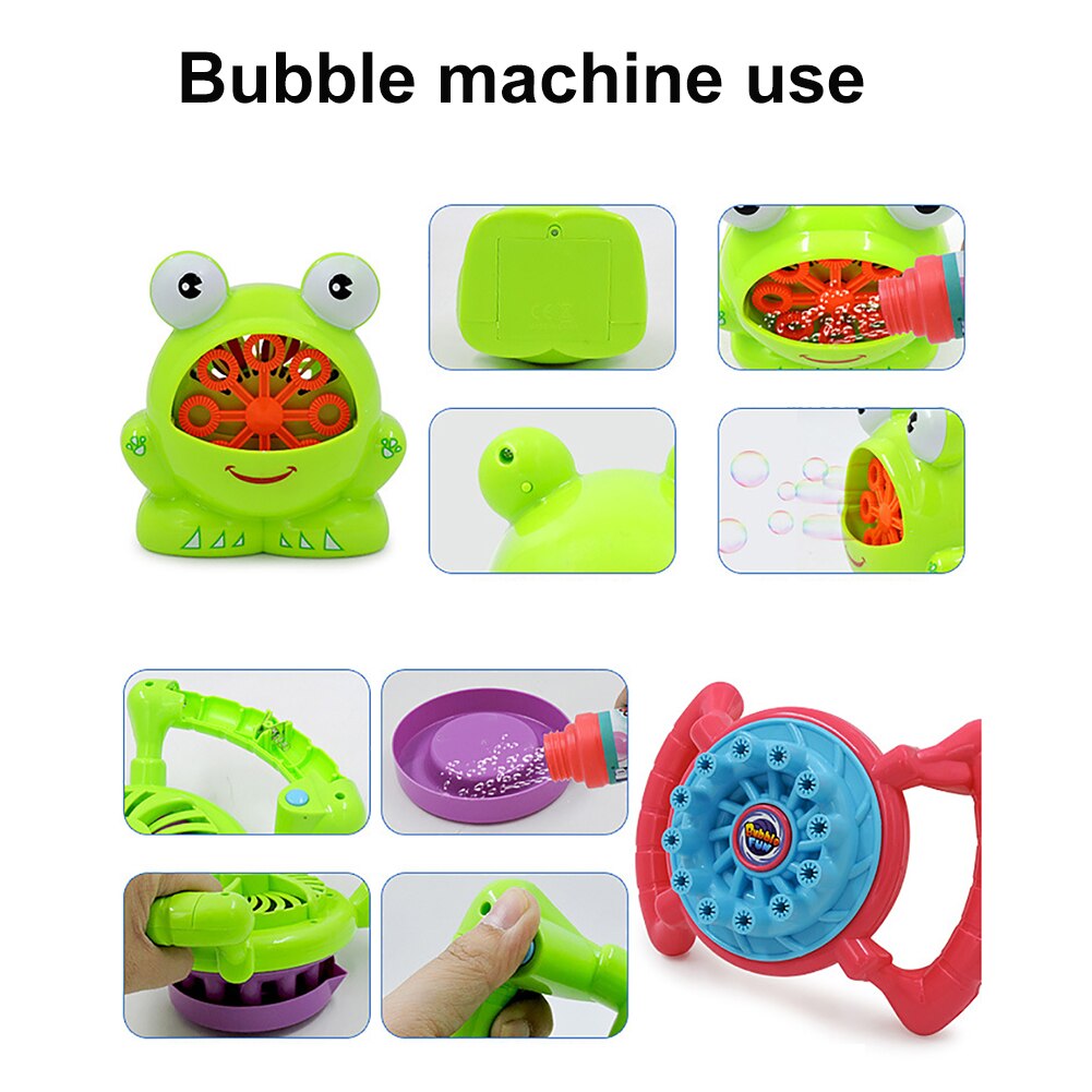 1Pc Portatile Durevole Del Fumetto Dei Bambini Rana Volante di Plastica A Forma di Bolla Automatica Creatore Ventilatore Giocattolo