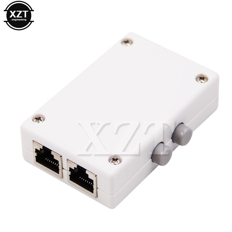 Dual 2 Way Port Manual Sharing Switch Adapter Mini 2 Port RJ45 RJ-45 Network Switch Ethernet