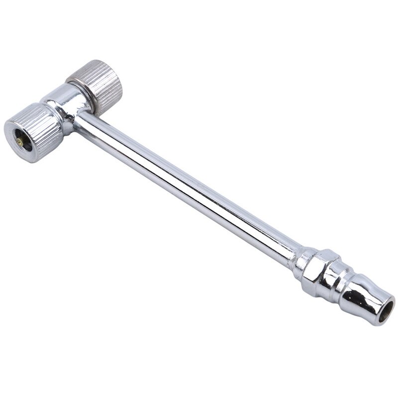 2 in 1 buse de voiture valve tuyau d'air aiguilles de gonflage pompe gonfleur connecteur pour voiture gonflable électro mobile moto pneu: Tuyau en fer en forme de t