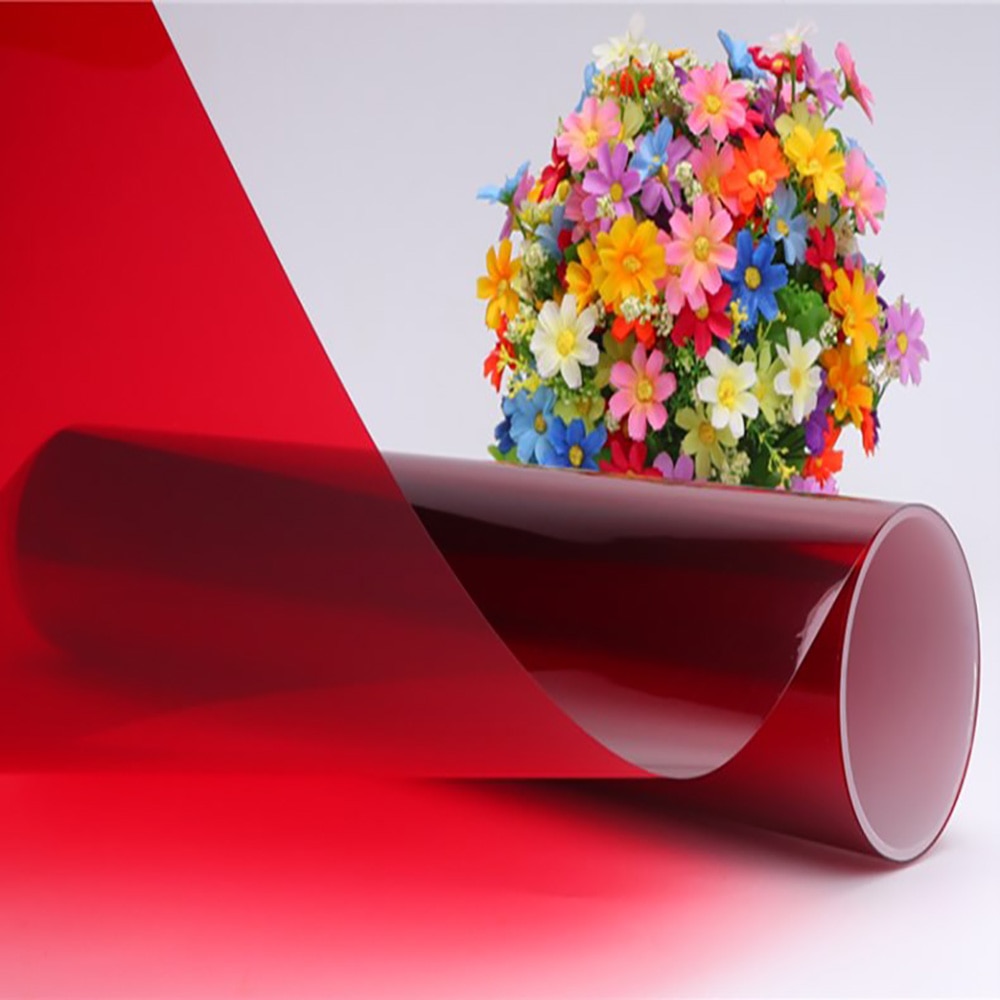 Sunice Red window film solar tint decorative privacy glass sticker for home office school building glass Self-Adhesive 76cmx3m