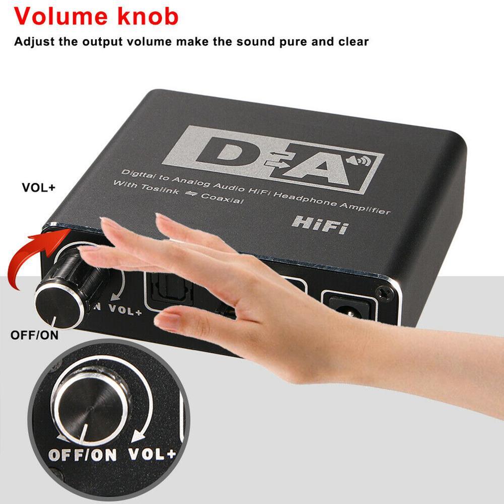 192kHz 24bit Digital Optical Coaxial Toslink To Analog L/R Headphone 3.5mm RCA Adjustment Converter Audio With G0N9