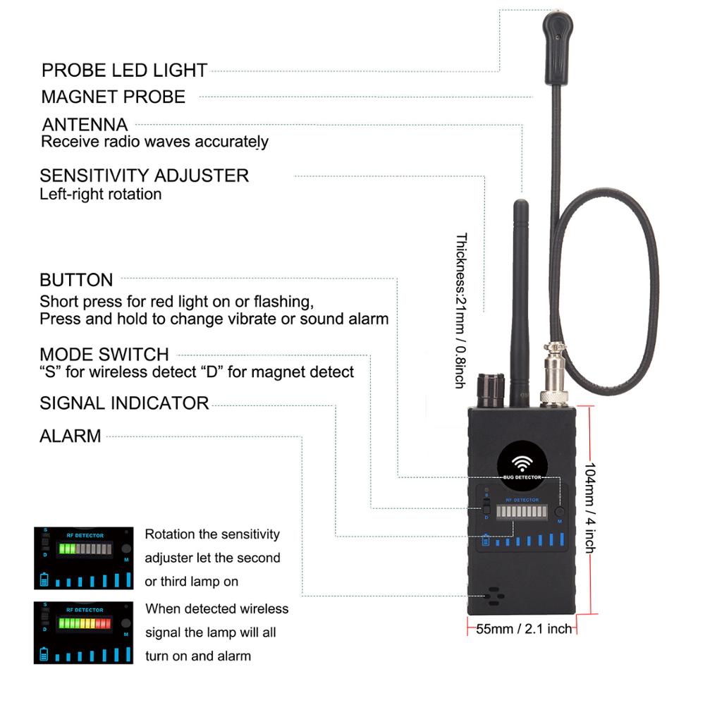 G328B Gps Detector Detectie Signaal Teller Spionage Camera Zwart Reverse Detectie