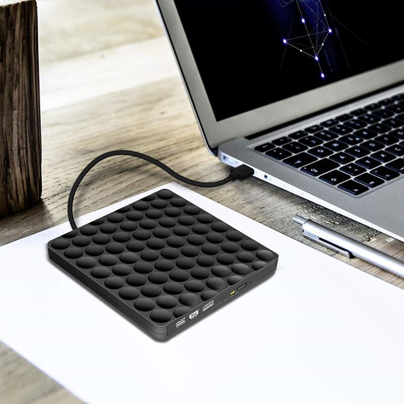 AAAJ-External Usb 3.0 Cd Dvd Rom Player Optical Drive Dvd Burner Reader Dvd Recorder Plug And Play