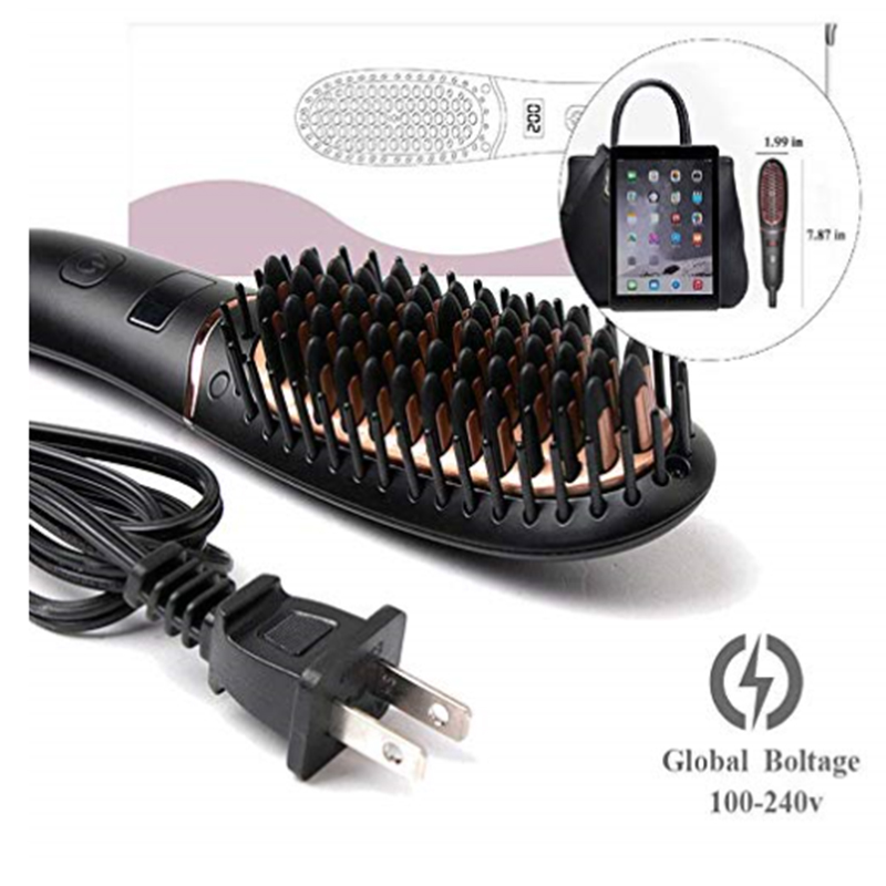 Tragbare elektrische Bart glätter multifunktion Ale schnell erhitzende Haar glätter LED Anzeige Glätte isen Kamm