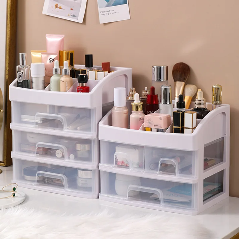 Staubdicht Kosmetik Lagerung Gestell Schreibtisch Organizer Lippenstift Hautpflege Maske Pinsel machen-hoch Schreibtisch Beliebte Kosmetische Lagerung Kasten