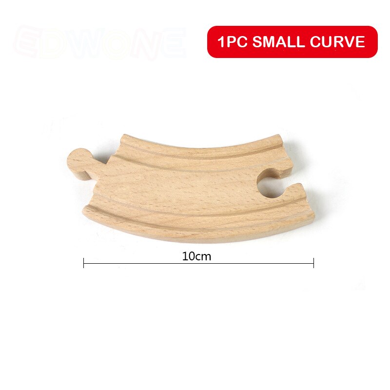 Wooden Train Track Accessories Beech Wood Train Railway Parts Straight Curve Tracks Fit Thomas Biro Train Toys for Kids: small curve