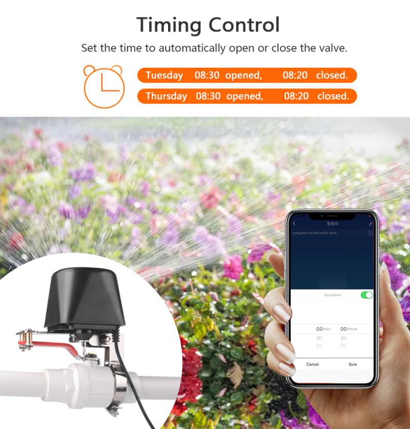 Ewelink tuya zigbee valve smart water/gas valve automation control work with alexa google home smart home smart electronics