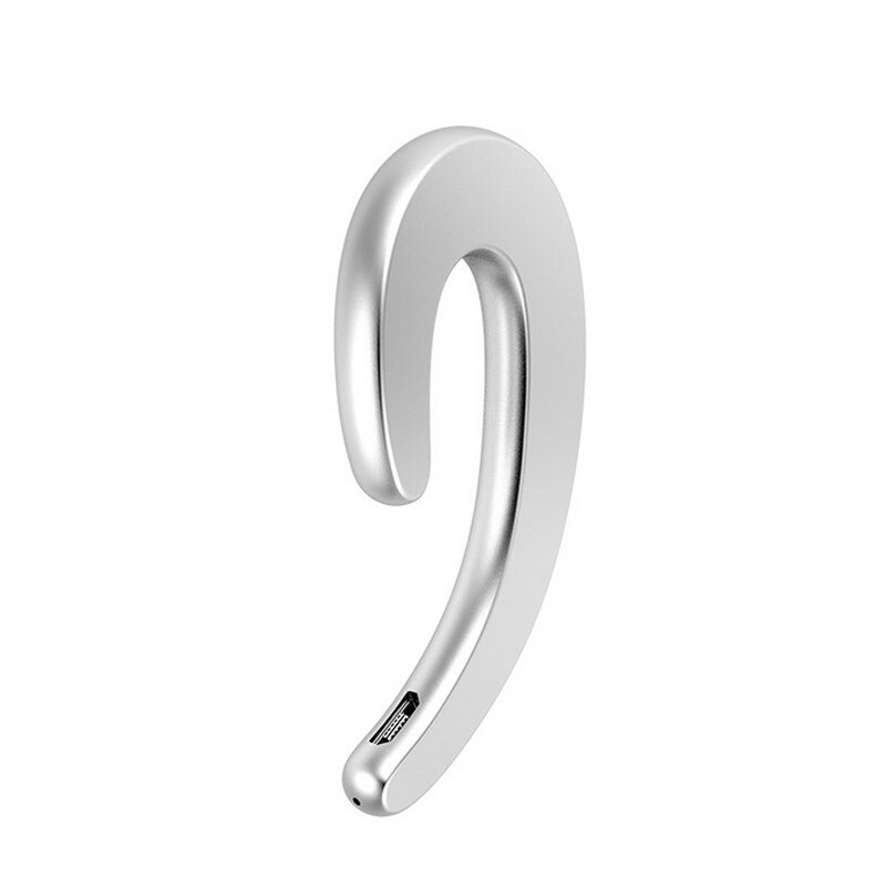 Draadloze Hoofdtelefoon Bluetooth Oortelefoon Oorhaakje Bluetooth Headset Stereo Bass Oordopjes Met Microfoon Voor Alle Smartphone: silver