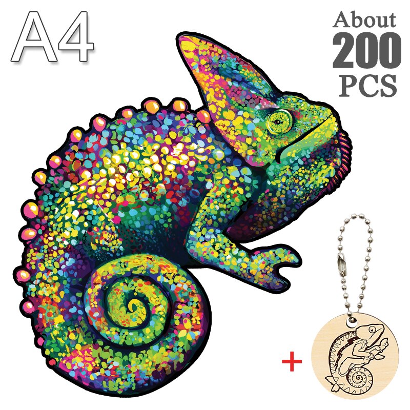 Puzzle caméléon 3D En Bois pour enfant et adulte, jeu de magie, Puzzle éducatif, du nouvel an: BSL-02-A4