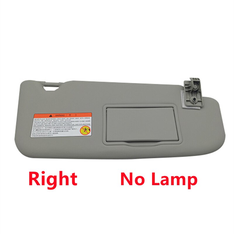 Visera Interior para Nissan Qashqai Dualis J10 , parasol con lámpara, placa, espejo de maquillaje: Right No Lamp