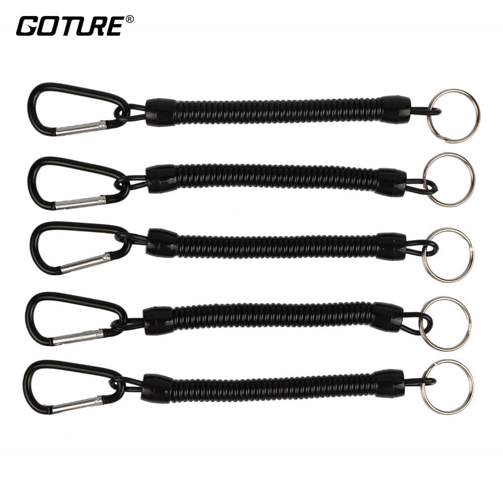 Goture 5 adet balıkçılık halatı Tekne Güvenlik Kordon Hattı Tutma Dize Carabiner ile Güvenli Kilit Balıkçılık Aksesuarları Mücadele