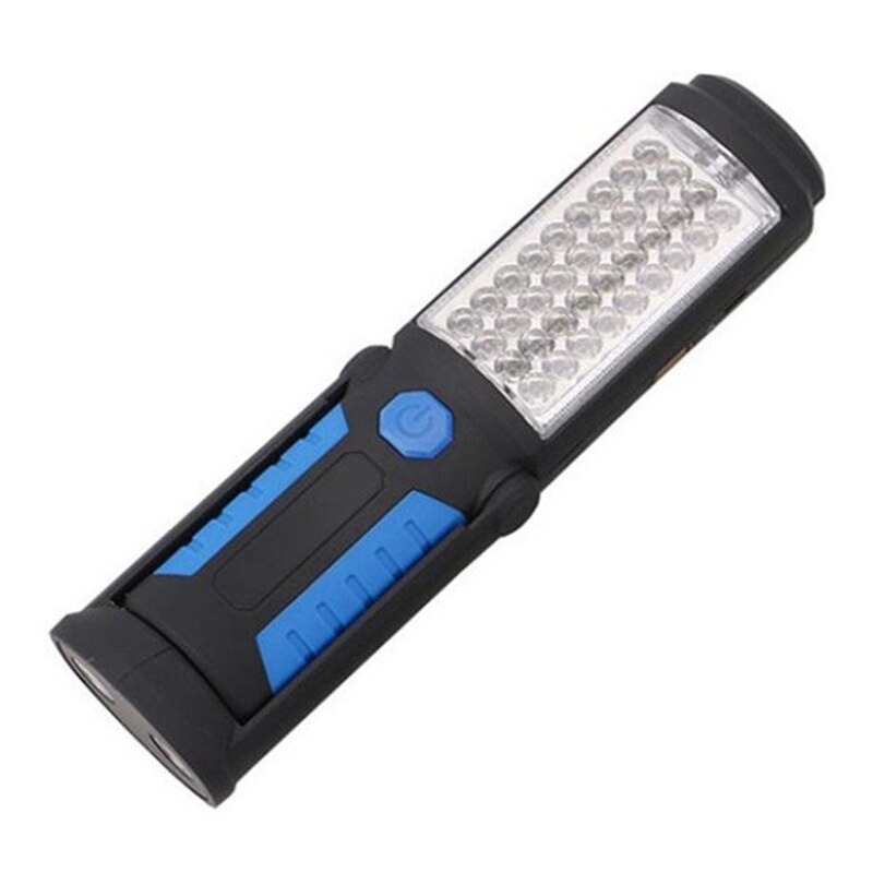 Led Work Lamp USB Rechargeable Magnetic Work Hand Flashlight Emergency Inspection Work Torch Light With Hook Magnet Portable: Blue Dry battery