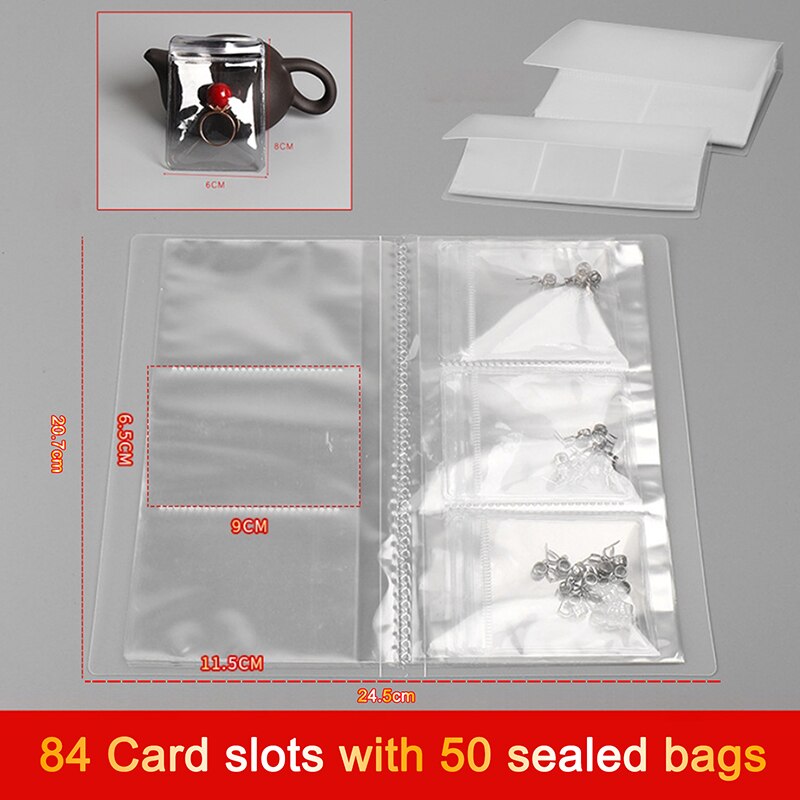 Large-capacity Transparent Jewelry Storage Bag Sealed Bag Necklace Earrings Jewelry Bracelet Storage Book Jewelry Organizer: B