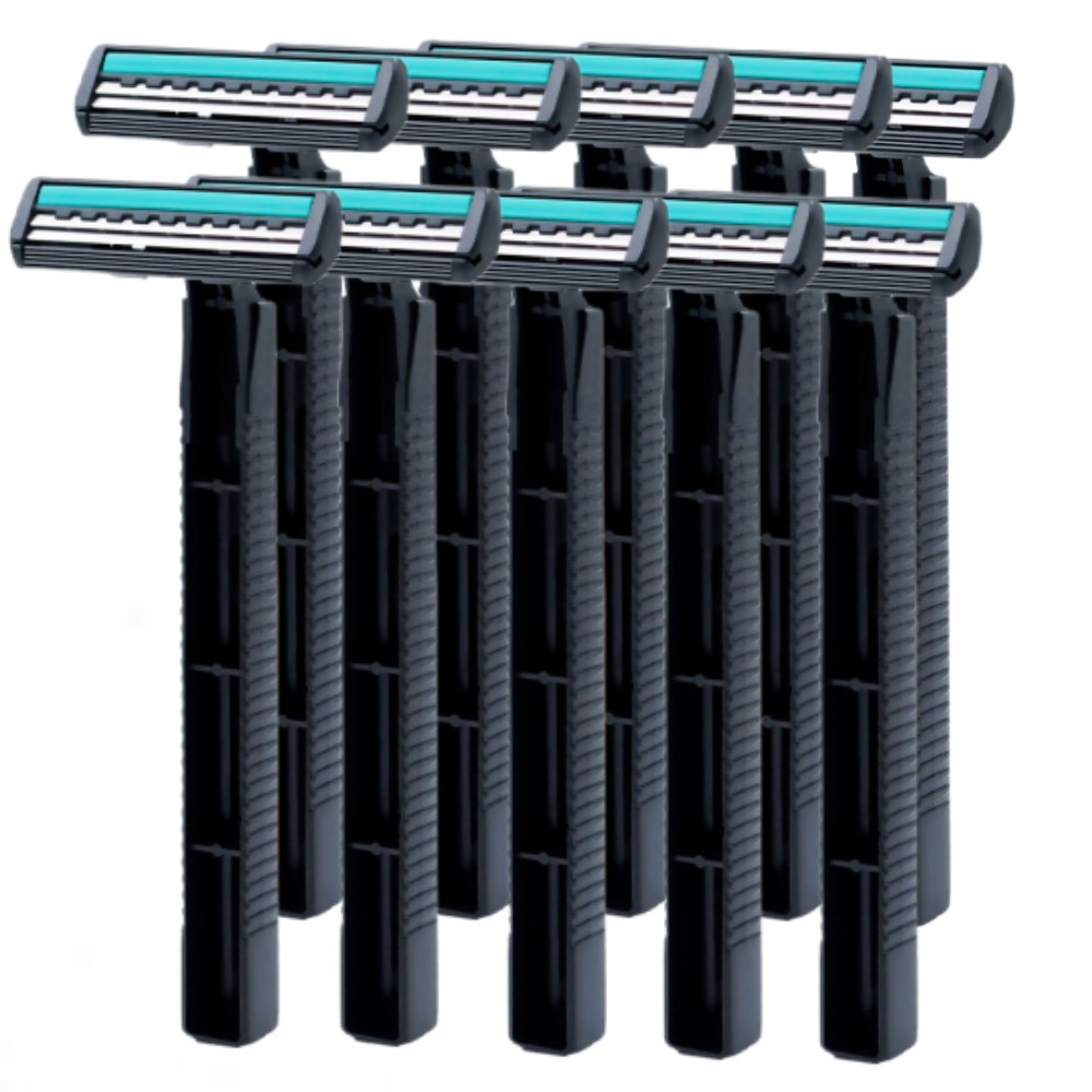 2-Layers Disposable Shaving Razor Man Women Manual Safety Shaver Multipurpose Portable Bathing Hotel Travel Daily Face Care: Silver