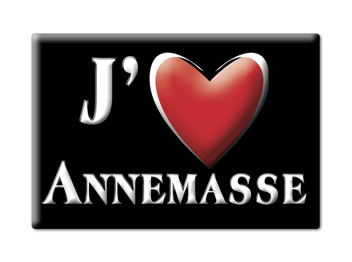 ANNEMASSE aimant lodestone ÎLE DE FRANCE (74) FRANCE frigo aimant SOUVENIR j'aime: Black