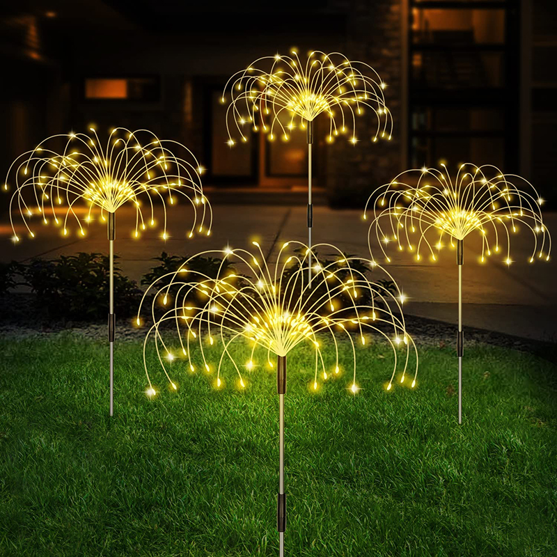 Led Solar Vuurwerk Lamp Buiten Tuin Decor Pad Kerstverlichting Waterdichte Kerst Tuin Balkon Patio Gazon Zonne-Energie Licht: changeable / 0-5W