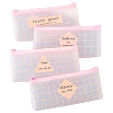 Big Capacity Waterproof Kawaii Pencil Case TPU Zipper File Bags,Invoice Pouches,Bill Bag,Pencil Case School Supplies