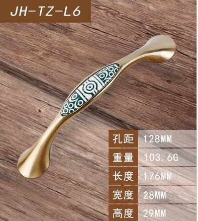 Floral Pattern Ceramic Drawer Pulls Kitchen Door Cabinet Handles Knobs and Pulls Decoration Furniture Hardware: L6-hole 128mm