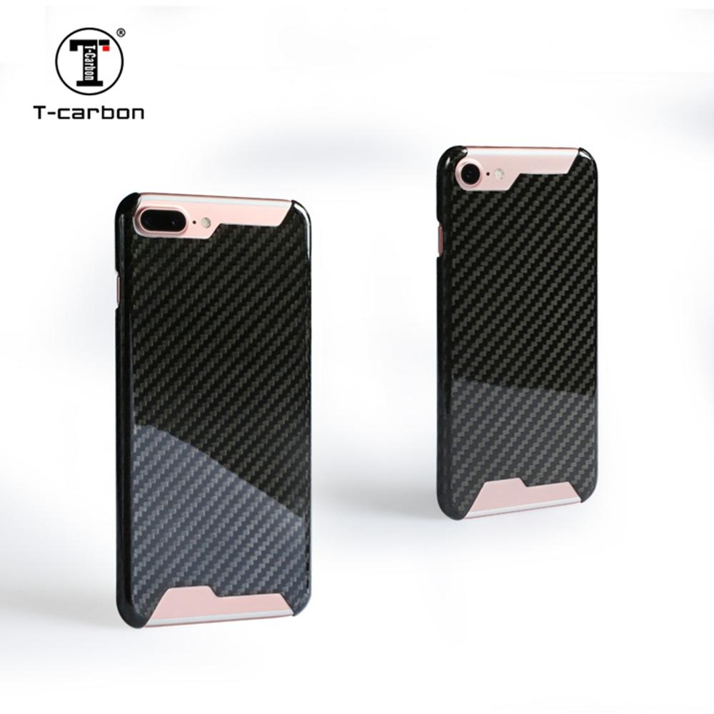 T-Carbon Luxe Mobiele Telefoon Beschermhoes Glossy Black