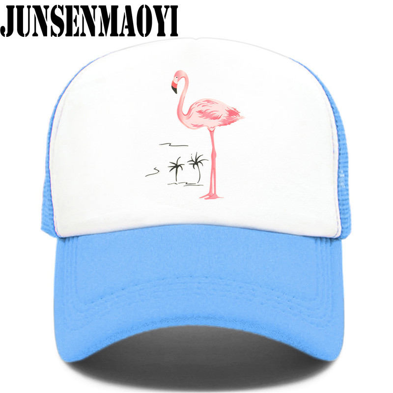Casquette flamant rose rose pour filles, chapeau d'été, hip hop, en maille, pour femmes et enfants,: S / green