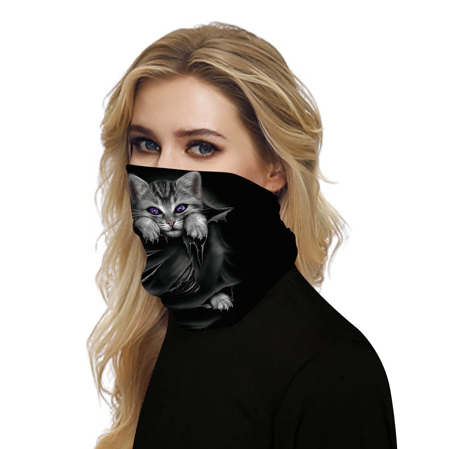 3D Cat print Magic Scarf Scarves Neck Face Mask Men Women Scarf Seamless Bandana Windproof Headwear Outdoor