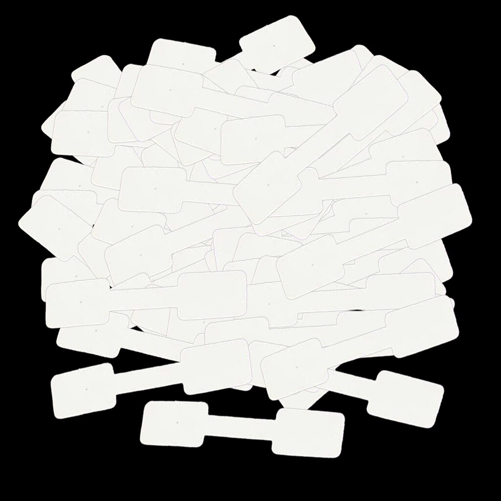 100 Stuks Prijs Tags Sieraden Display Labels, Verschillende Stijl Ronde/Vierkante: square white