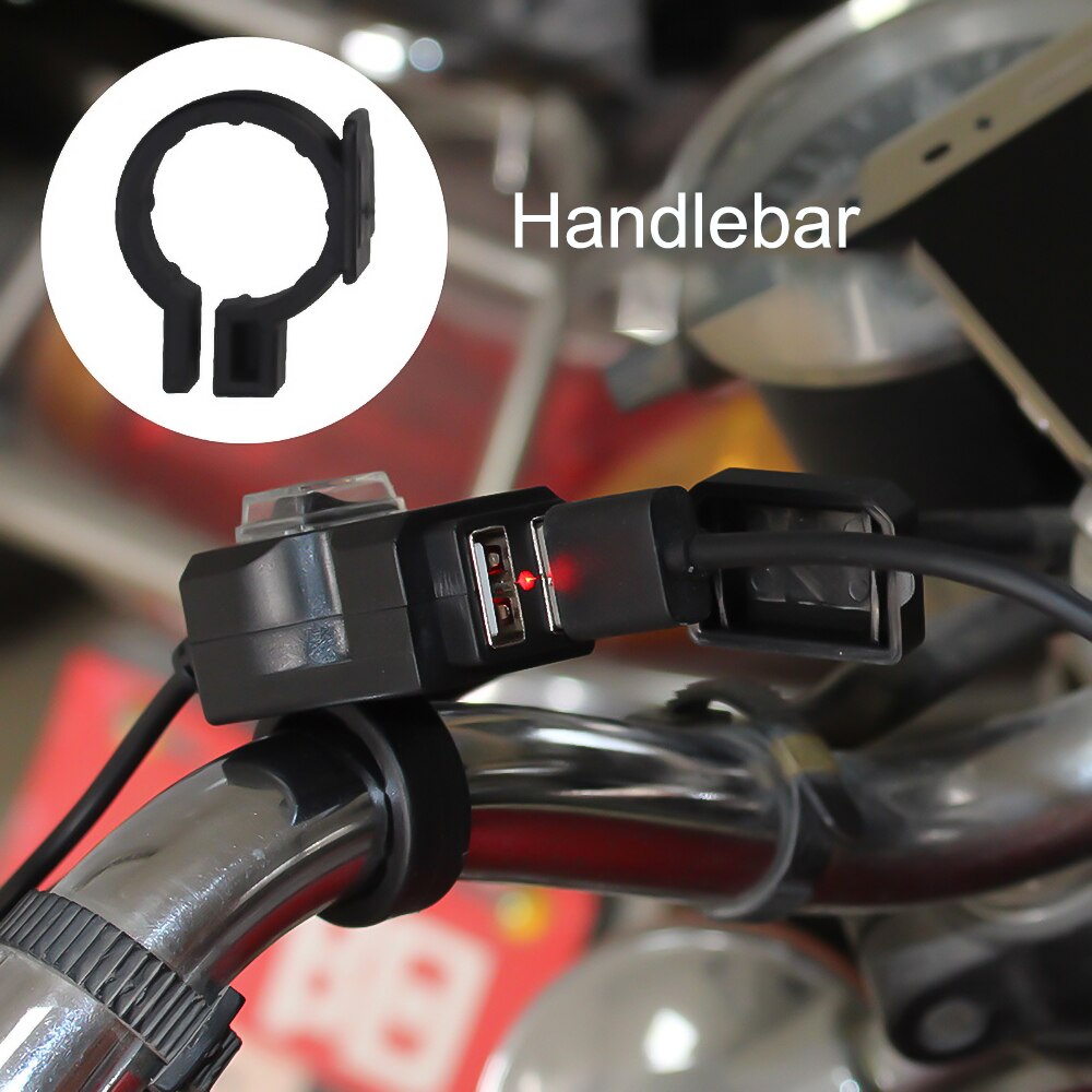 Double USB motos prise étanche moto guidon USB chargeur adaptateur alimentation 12-24V pour téléphone GPS