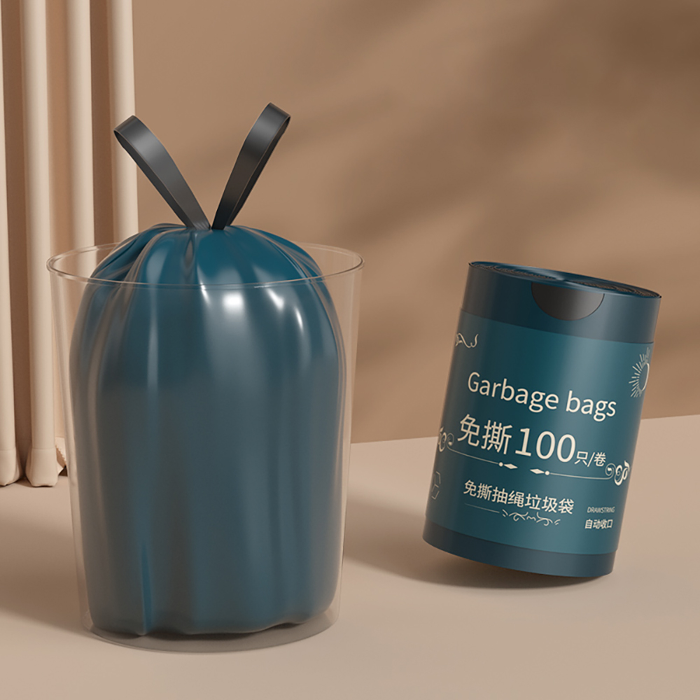 Extra Large Non Tear Drawstring Kitchen Plastic Bag Thick Hand-held Household Garbage Bag for Eco-Friendly Waste Management