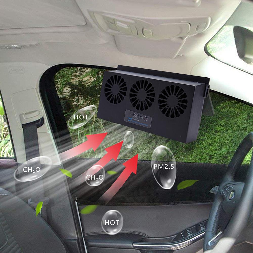Solar Powered Car Cooler Car Exhaust Fan Radiator Exhaust Fan Auto Air Vent Fan Ventilation Radiator Solar Exhaust Fans
