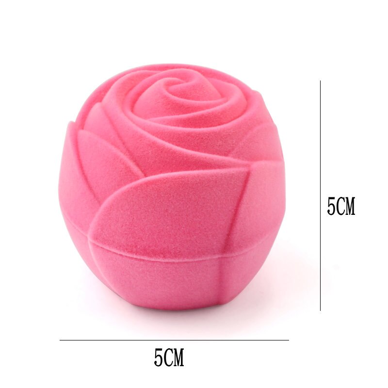 1 Piece Pink/Red Rose Flower jewelry Box Velvet wedding Ring box Necklace Display Box Container Case for Jewelry Packaging