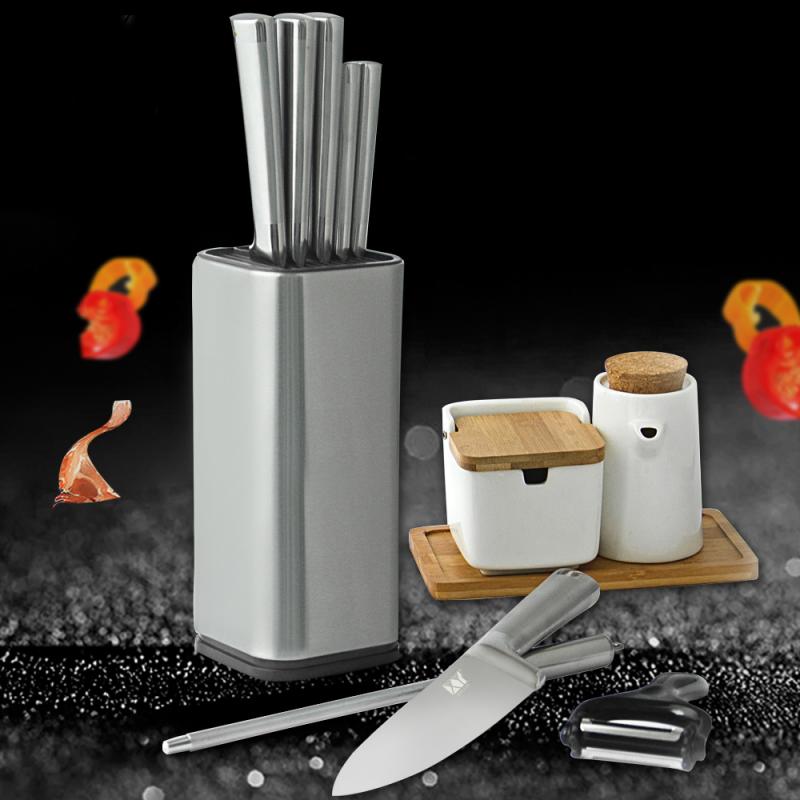 Kinfe Halter 8 "Edelstahl Messer Storage Box Halter Küche Utensil Rack Block Organizer Küche Messer Blöcke Zubehör