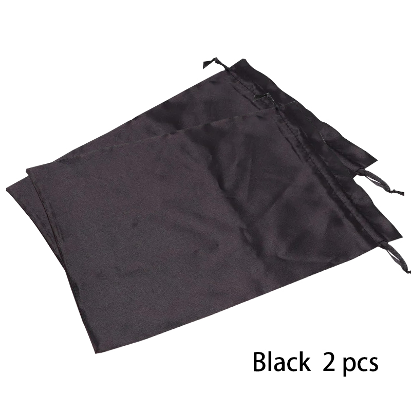Satin--Aufbewahrungsbeutel, 25 x 35 cm, Perückenaufbewahrung, Satin--Perückentaschen, schwarz, rosa, weiche Seide, Perückentasche für Haar-Perücken-Verpackungswerkzeuge: Gold