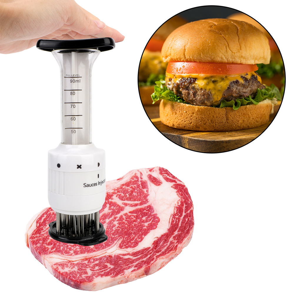 Injecteur de Sauce pour Barbecue 2 en 1, avec aiguille en acier inoxydable, pour assaisonnement, Marinade, outils de cuisine, Gadgets, attendrisseur de viande