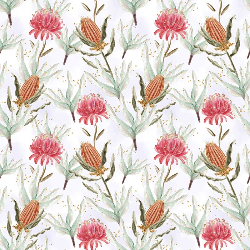 Polyester Satin Fabric Custom Oil Painting Forest Animal Koala Printed Cloth DIY Handmade Textile Bedding Sewing Patchwork: S0369 / 50cmX150cm