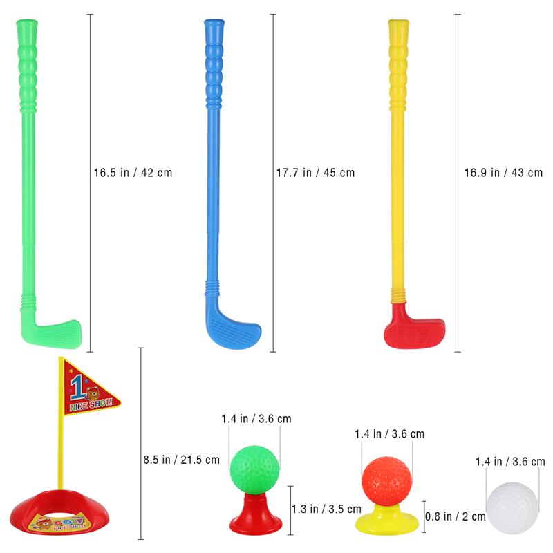 Lioobo-kit de bola de golfe para pais e crianças, 1 conjunto de roupas para tacos de golfe, abs, criativo de alta qualidade para áreas externas, brinquedo para crianças