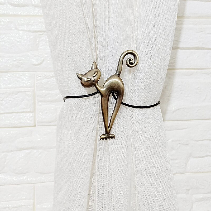 Magnetic Curtain Holder Cute Cat Metal Curtain Tieback Buckle Clips Alloy Tie Back Straps Holdback Home Decoration Accessories