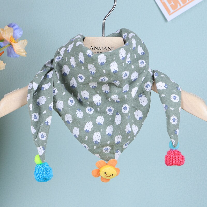 Sciarpa per bambina inverno autunno dolce stampa sciarpa per bambini sciarpa per bambini in cotone caldo antivento sciarpa a triangolo abbigliamento per bambini: 07