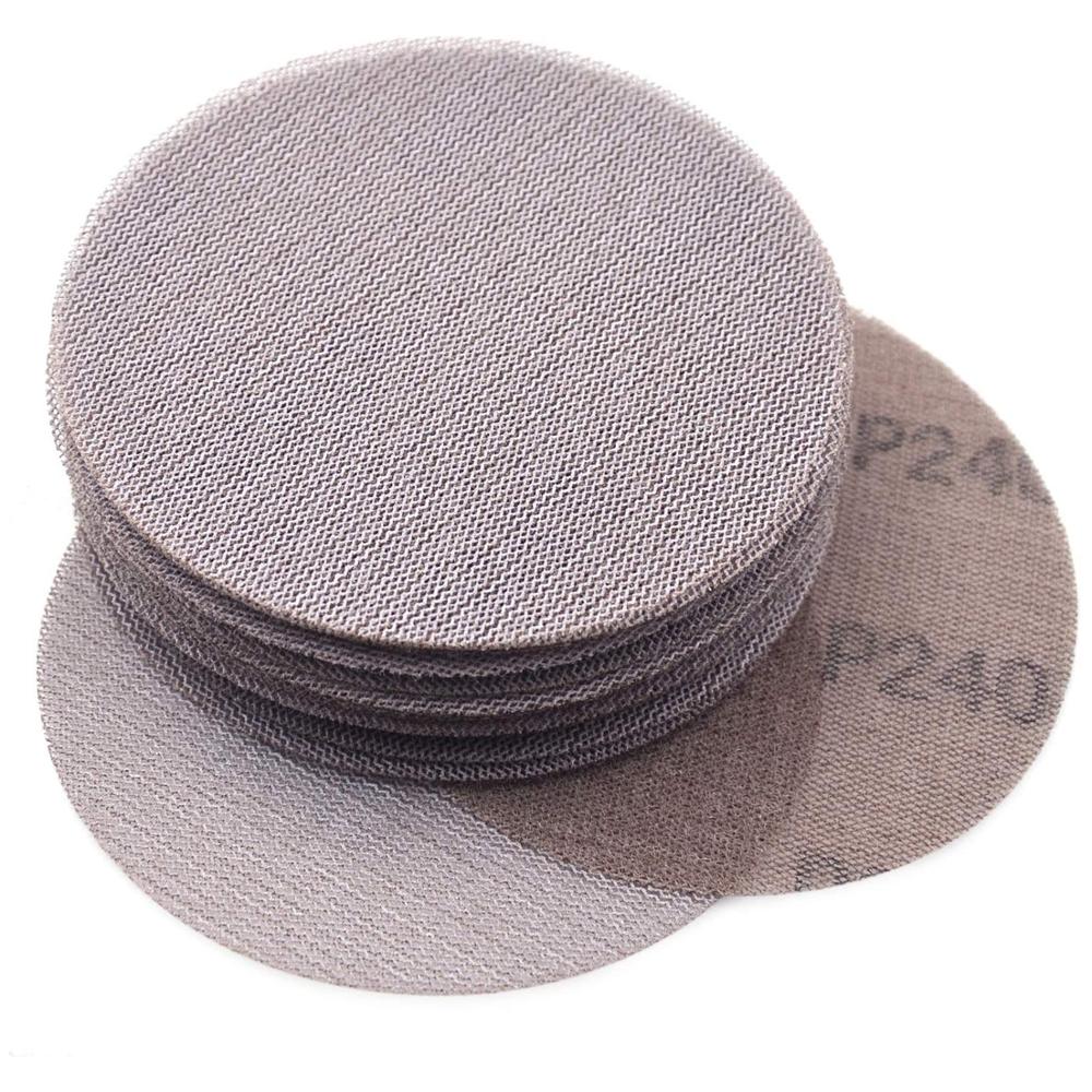 Lixa de disco para carro, 5 peças, malha livre de poeira, 125mm, lixa para pintura de carro, polimento, 80 100 120 150 180 240 320 400